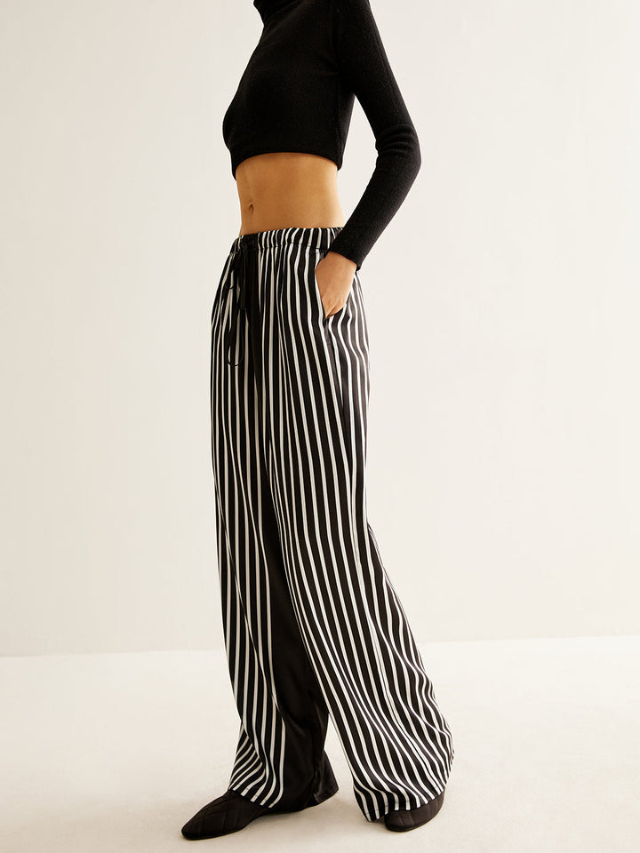 Color Block Pinstripe Lapel Pants Set