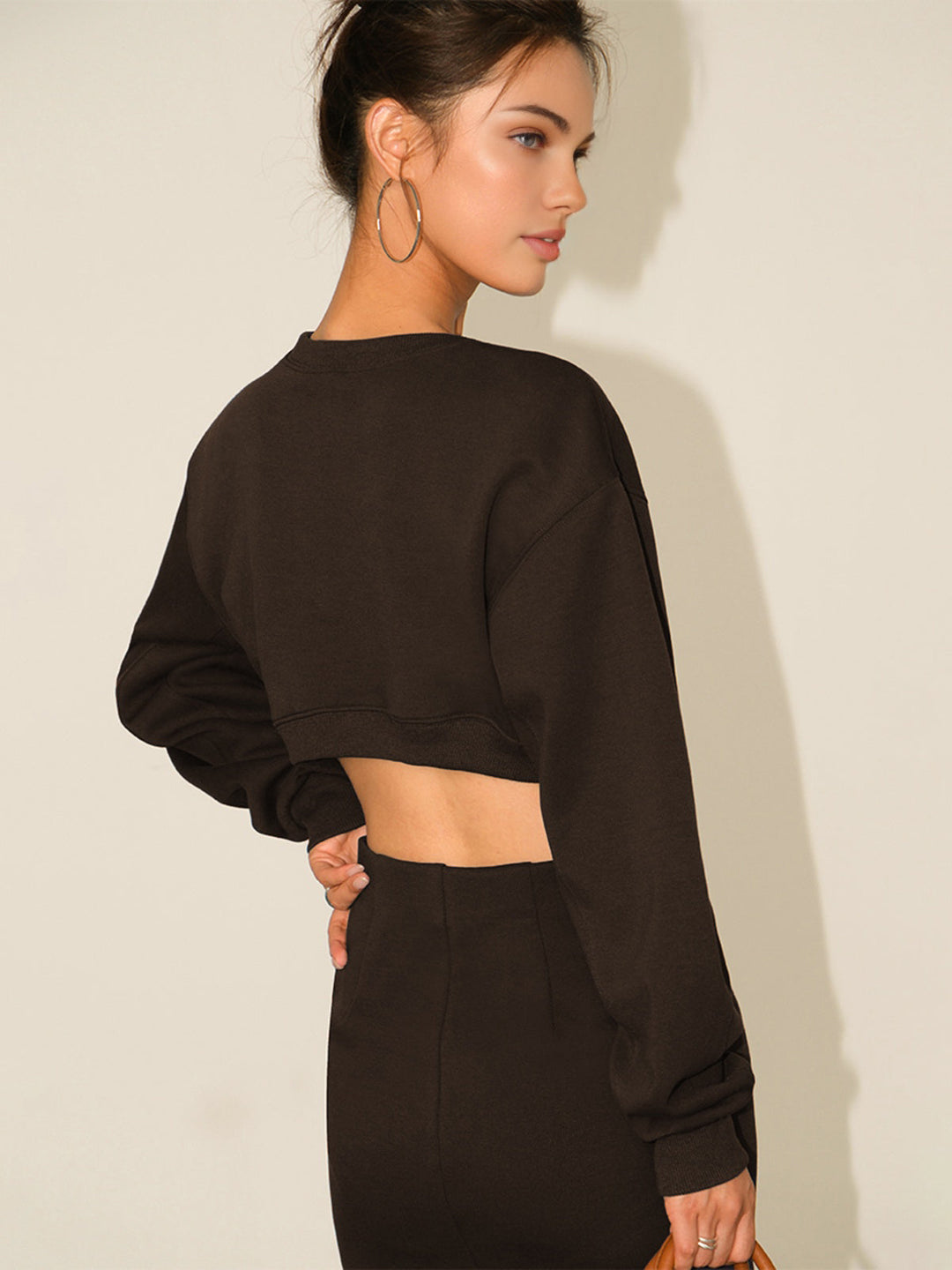 Cutout Backless Langarmkleid