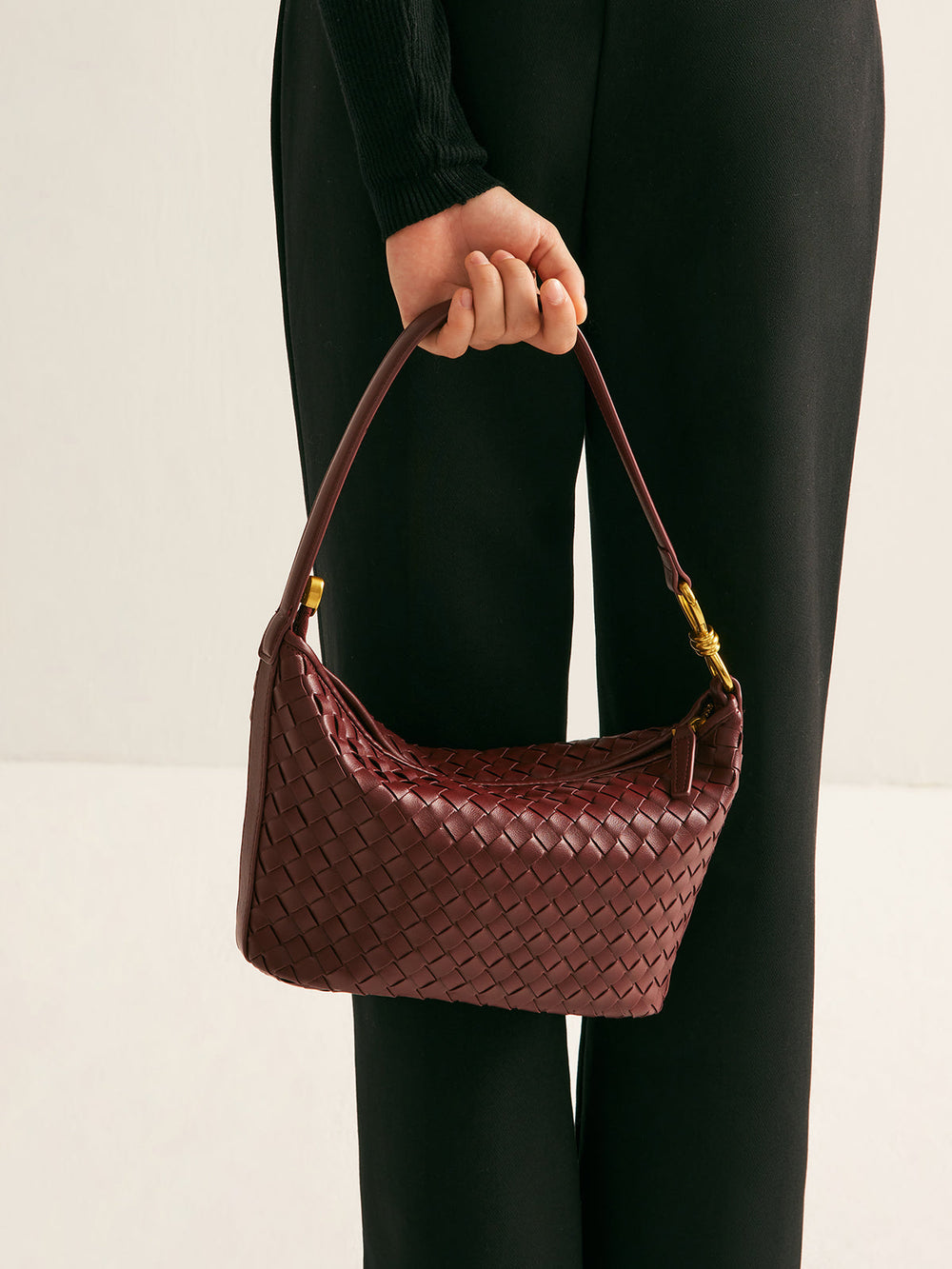 Gewebte Reißverschluss-Achseltasche