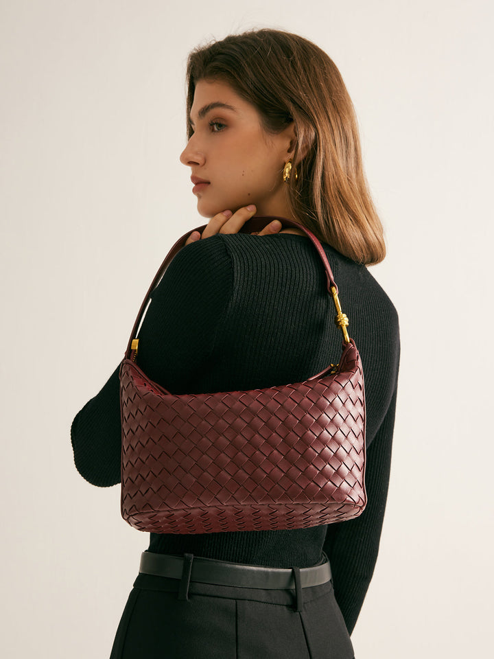 Gewebte Reißverschluss-Achseltasche