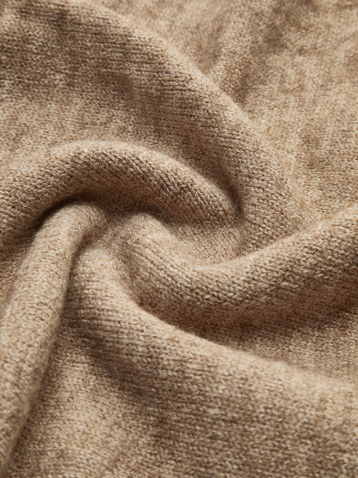 Schlichte Rollkragen-Strickhose-Set