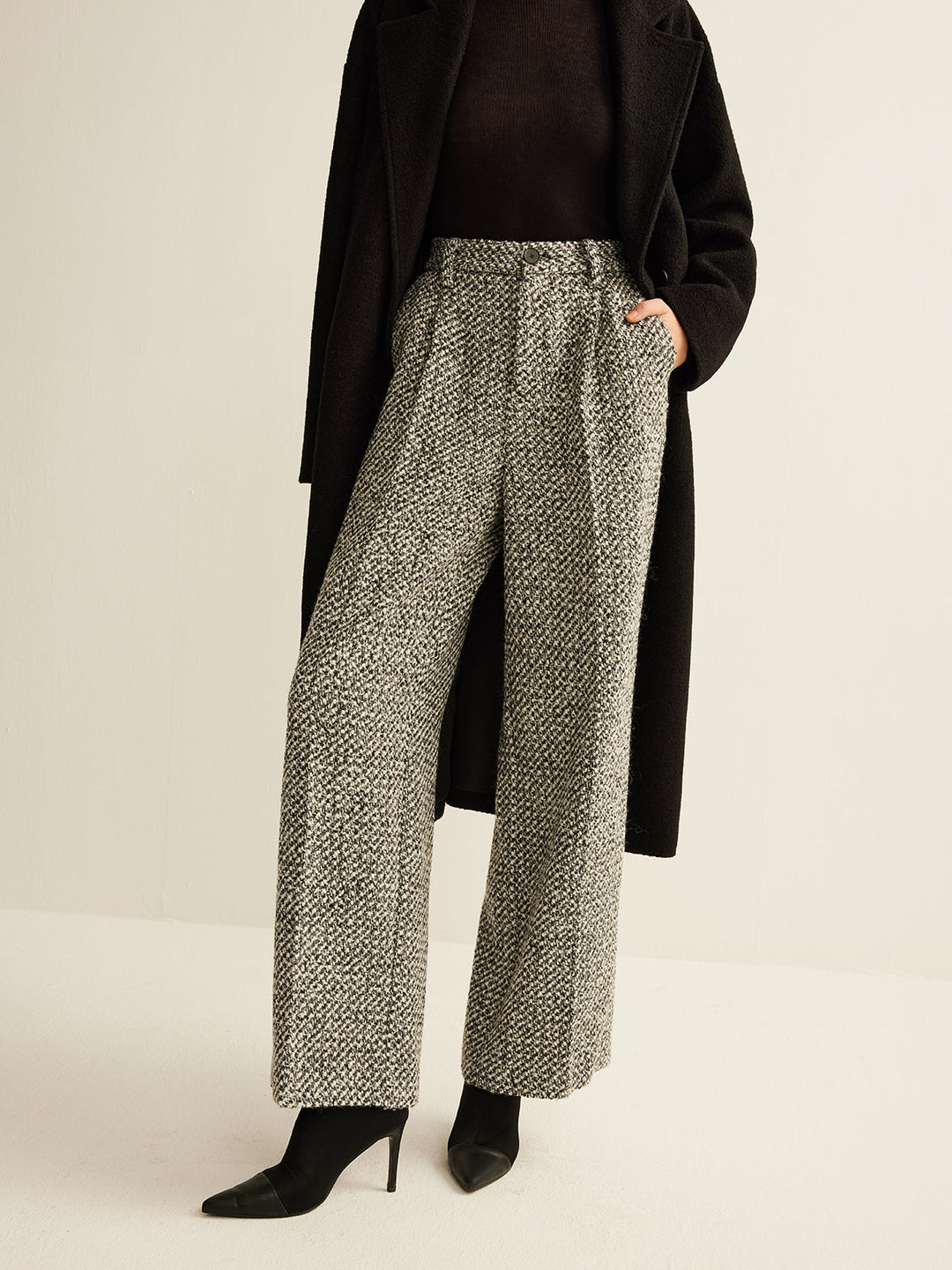 Wollmischungs-Tweedhose