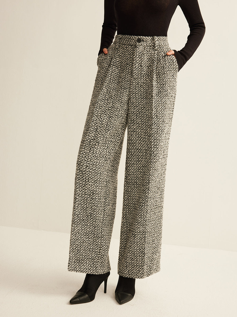 Wollmischungs-Tweedhose