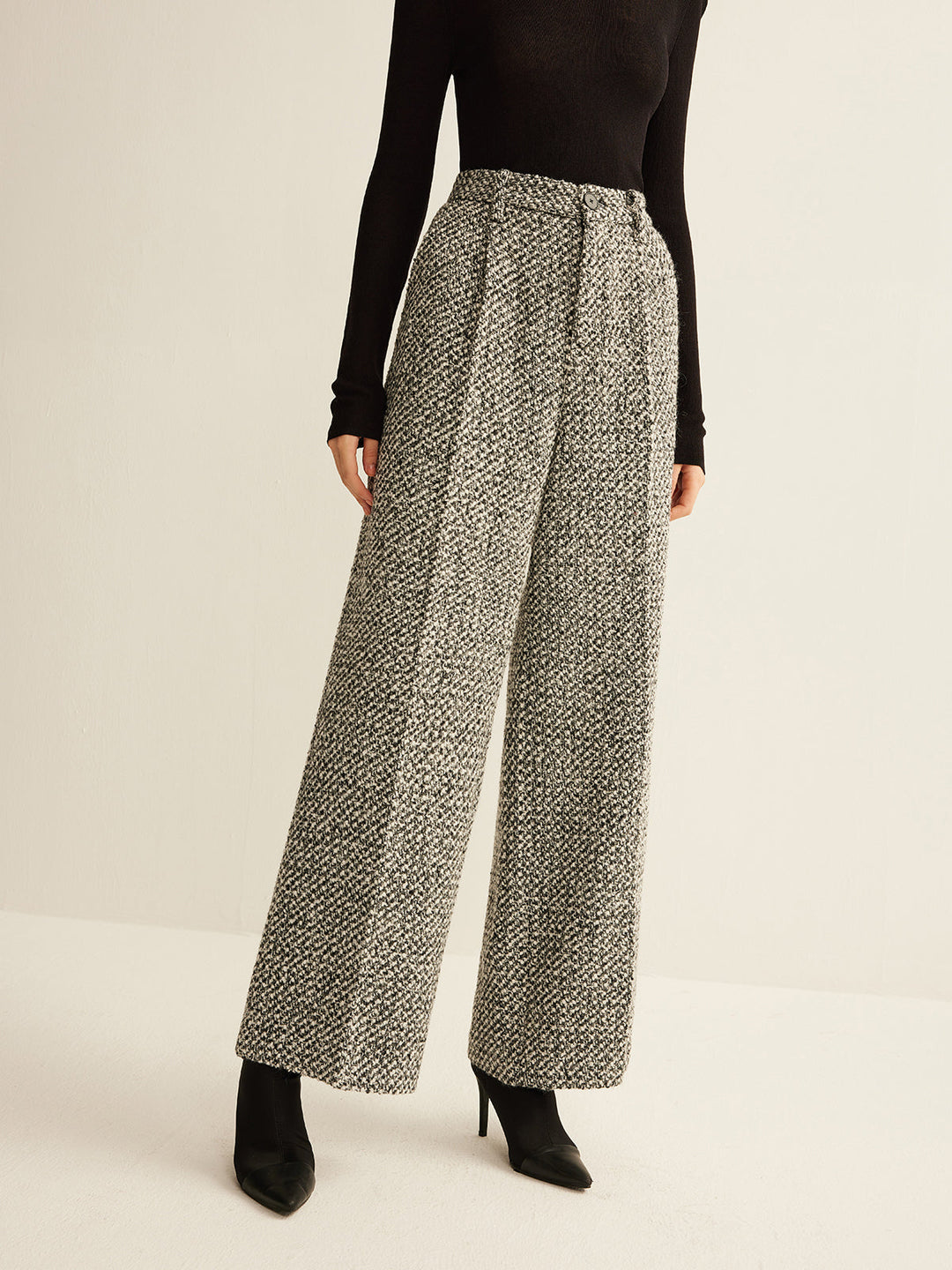 Wollmischungs-Tweedhose