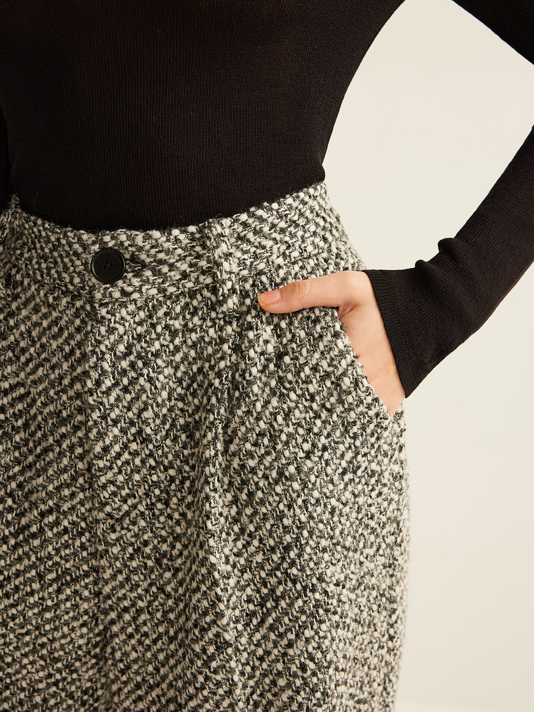 Wollmischungs-Tweedhose