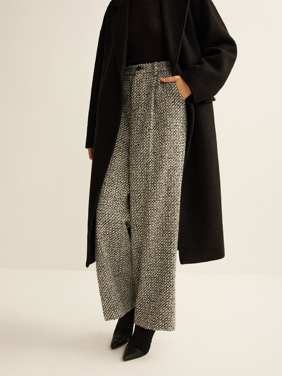 Wollmischungs-Tweedhose