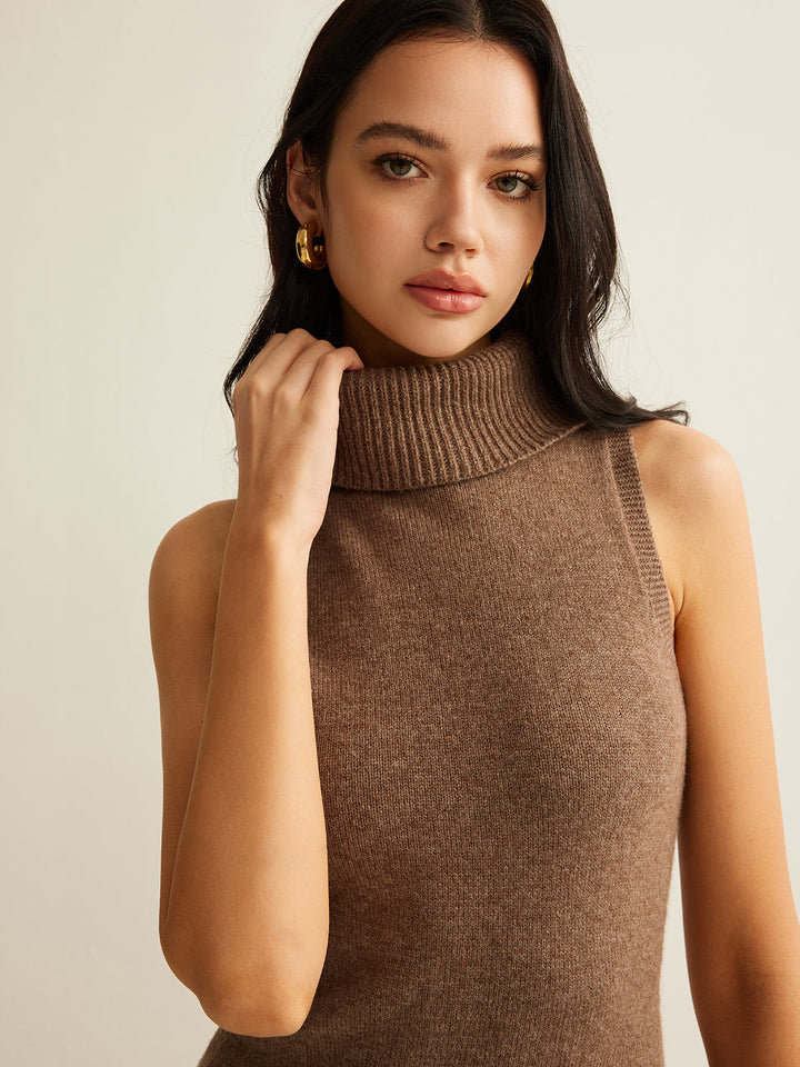 Wollmischung Rollkragenpullover Kleid Ohne Gürtel