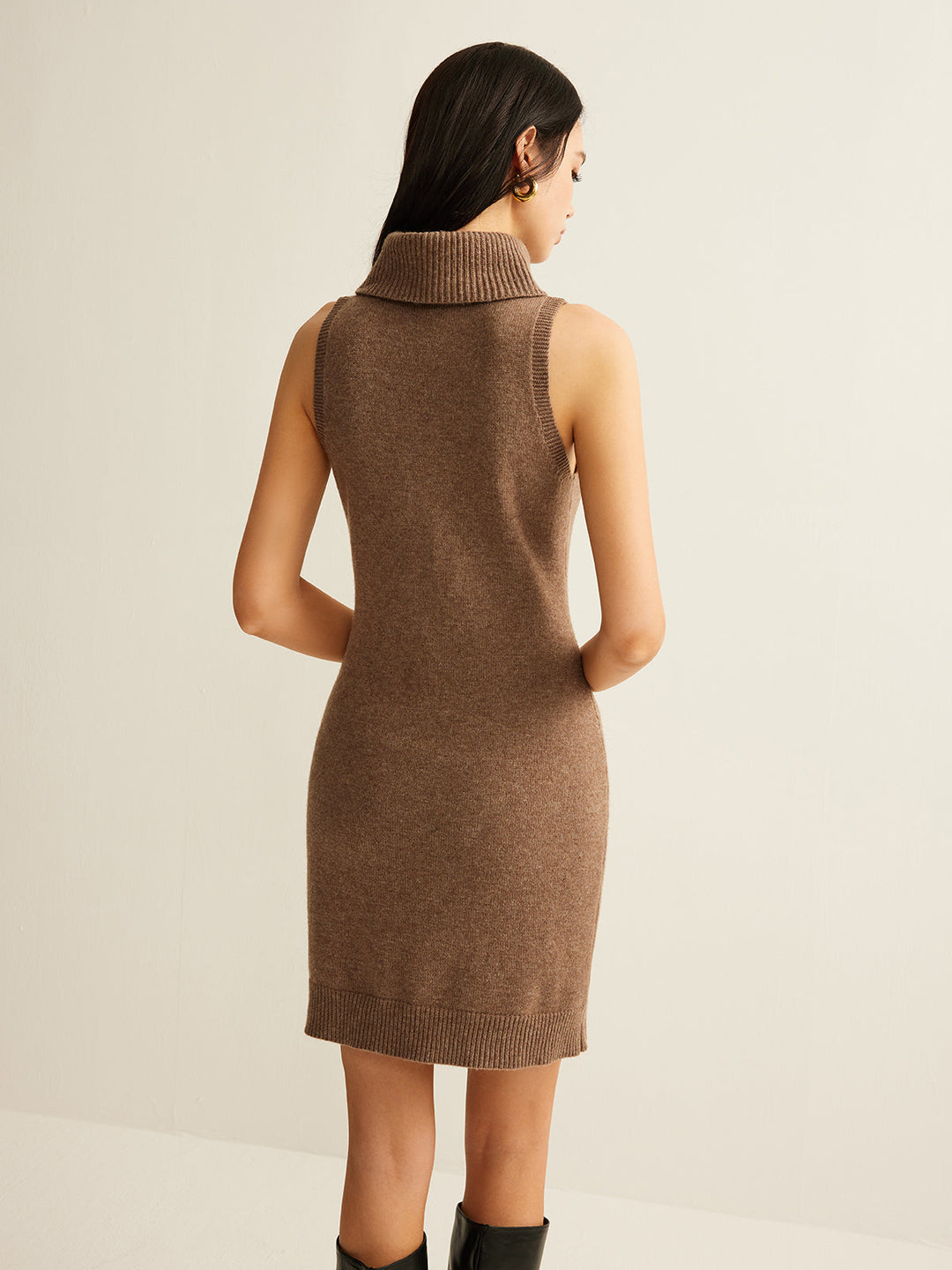 Wollmischung Rollkragenpullover Kleid Ohne Gürtel