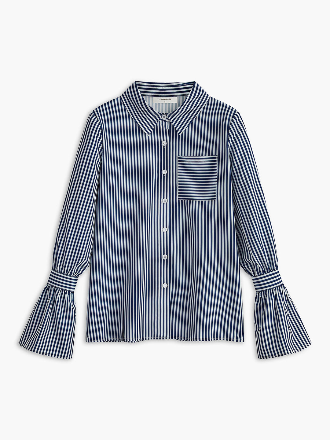 Gestreiftes Poloshirt mit Rüschenärmeln