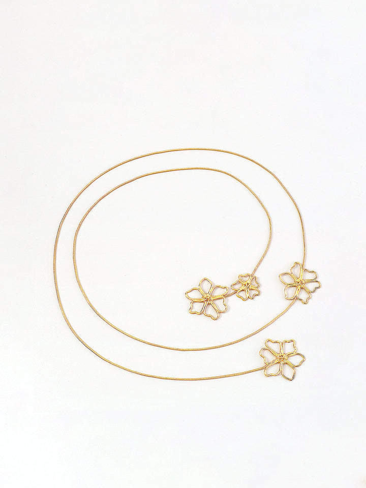 Goldene Blumen-Tropfen-Halskette