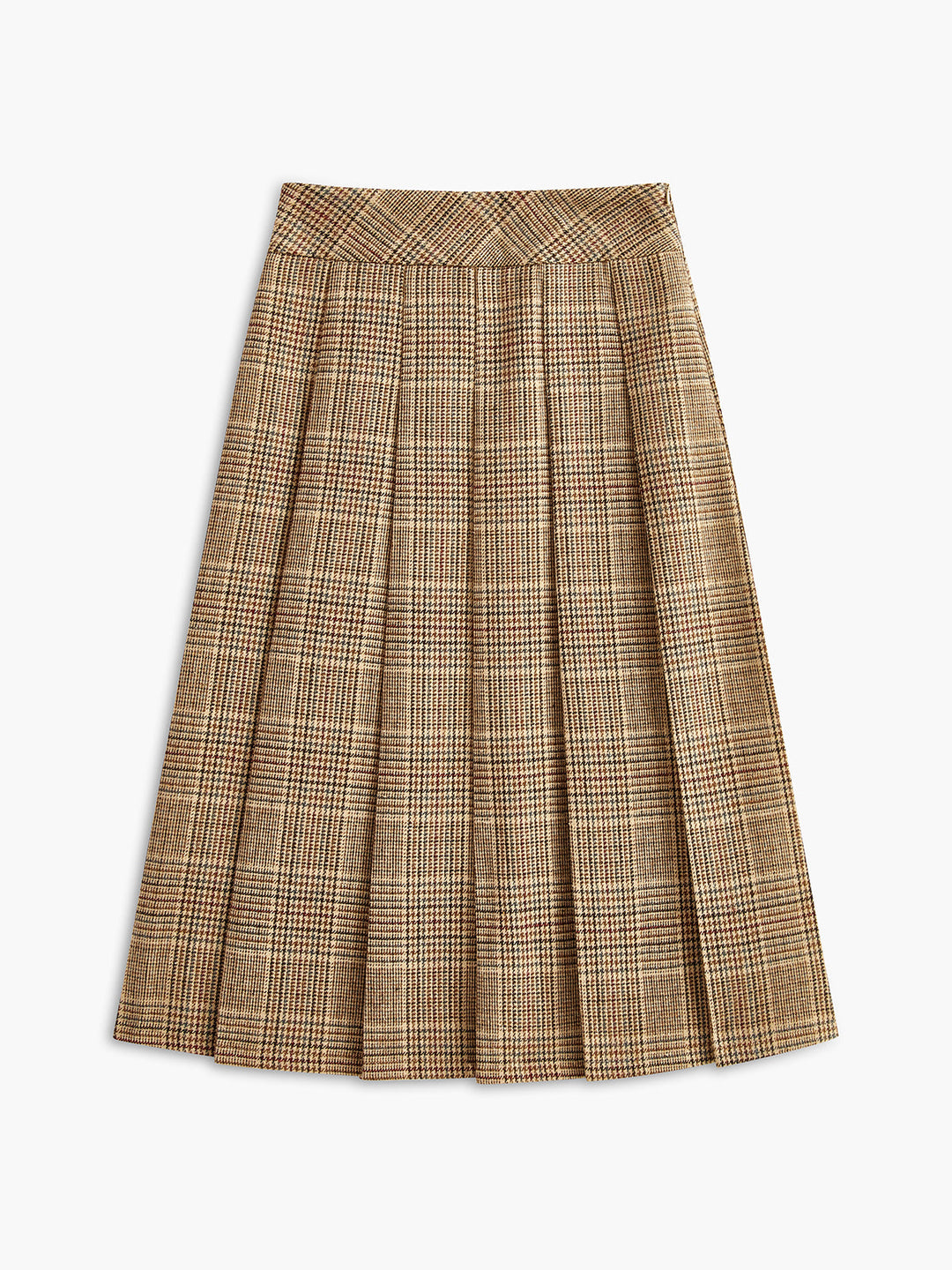 Tweed Faltenrock mit Reißverschluss