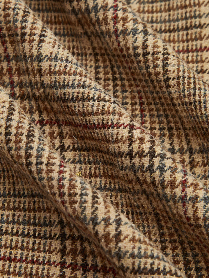 Tweed Faltenrock mit Reißverschluss