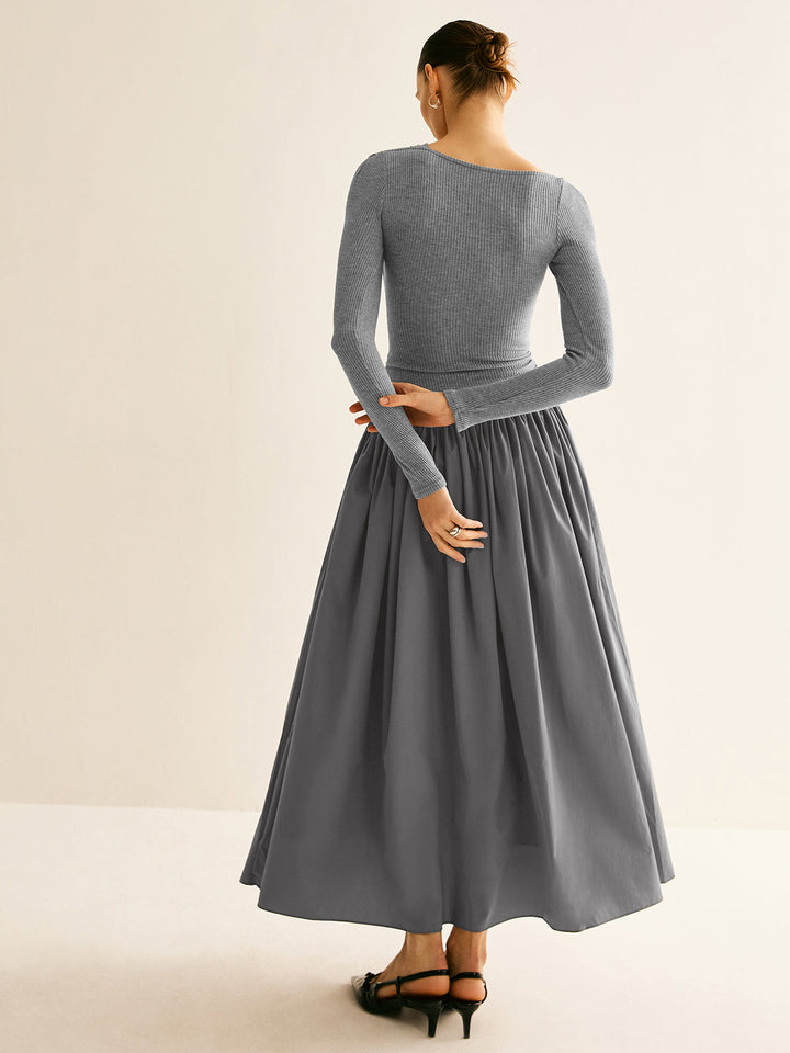 Asymmetrisches Chic Plisseekleid