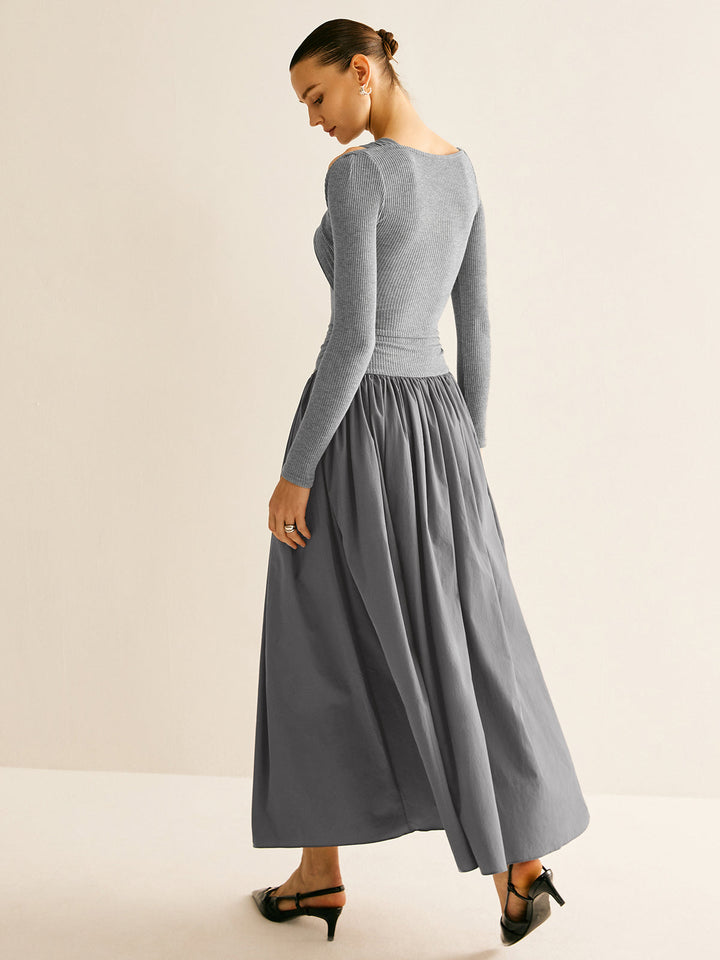Asymmetrisches Chic Plisseekleid