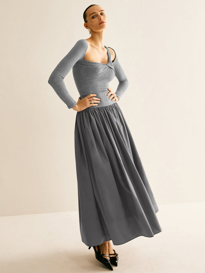 Asymmetrisches Chic Plisseekleid