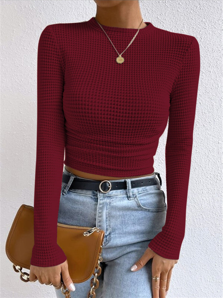 Schlichter Waffel-Pullover mit schmaler Passform