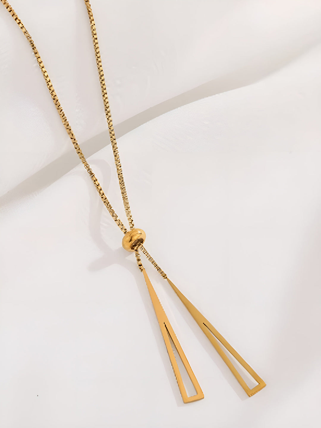 Goldene Lariat-Quasten-Halskette