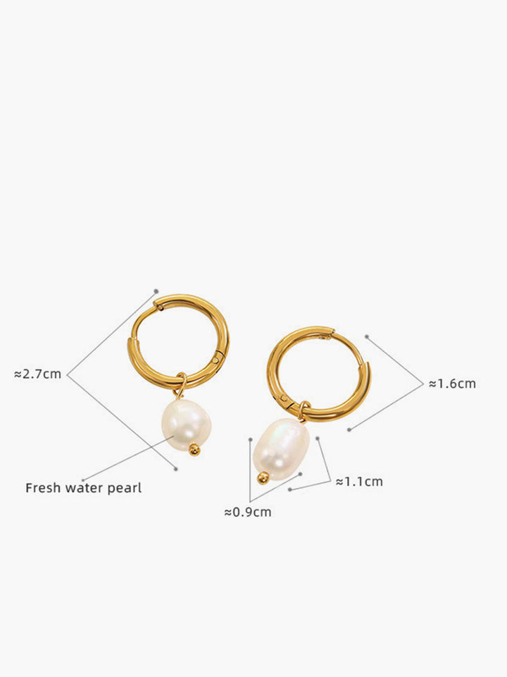 Hoop-Ring Perlen-Tropfen-Ohrringe