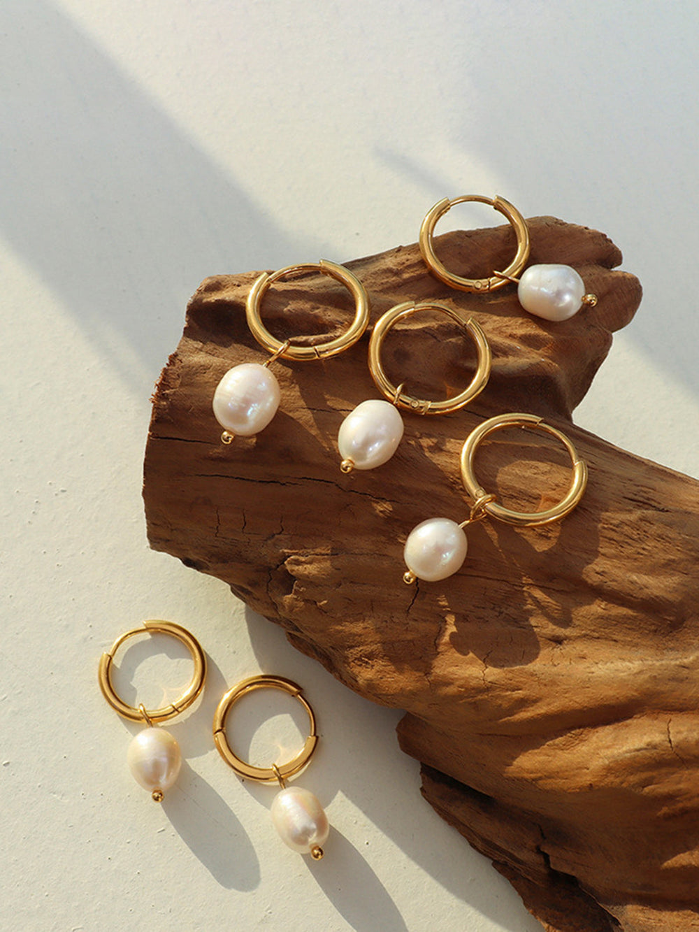 Hoop-Ring Perlen-Tropfen-Ohrringe