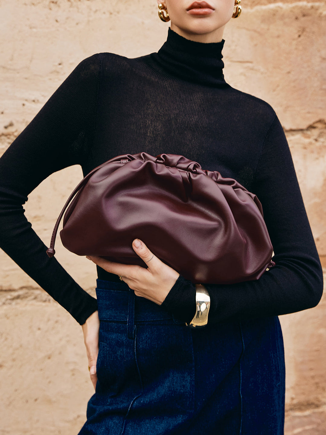 Kordelzug Weiche Clutch Tasche