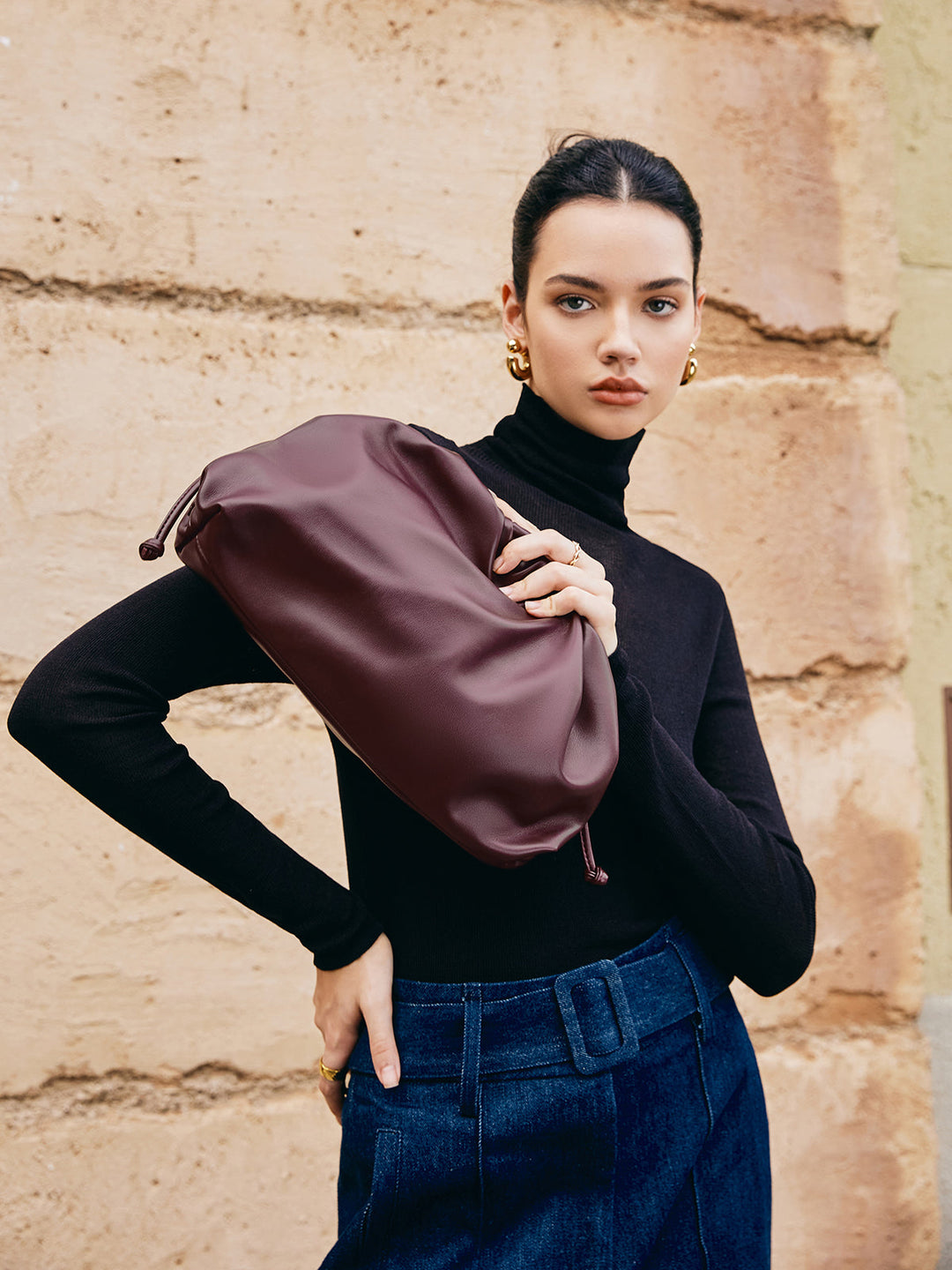 Kordelzug Weiche Clutch Tasche
