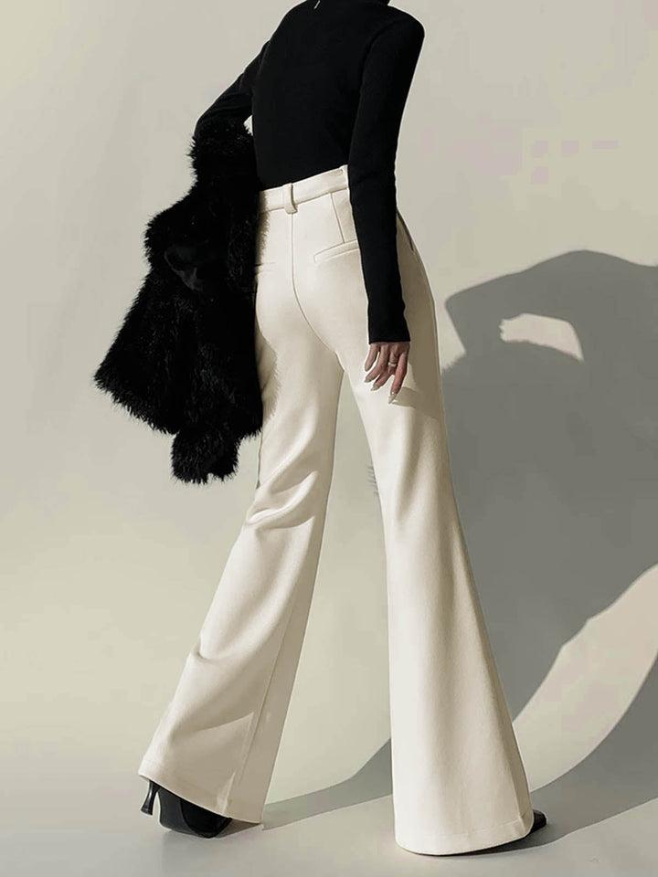 Schlichte High-Waist-Piping-Hose
