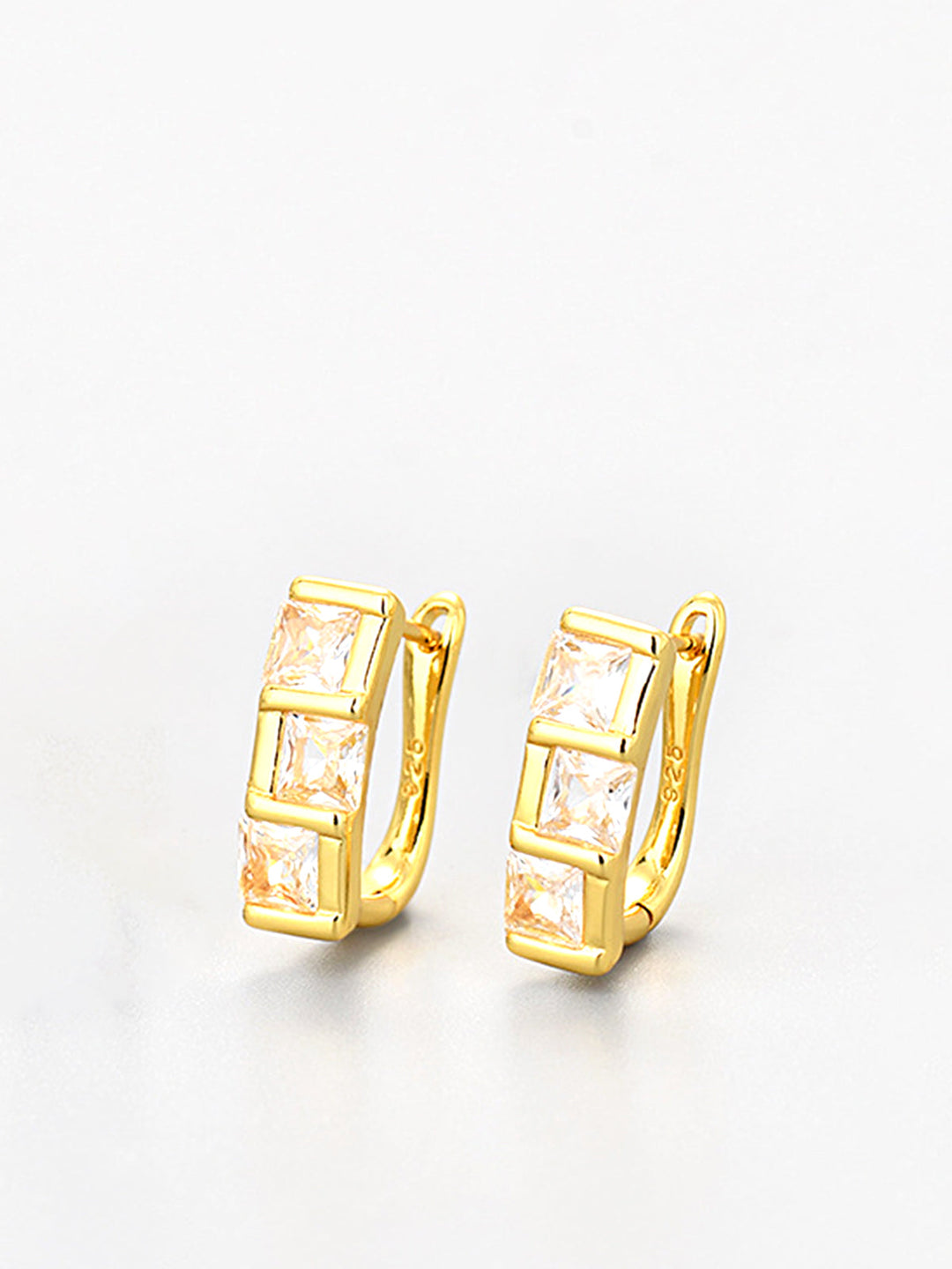 Elegante Zirkon-Ohrstecker im Quadrat-Design