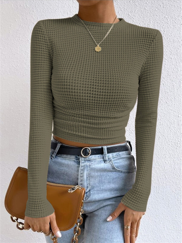 Schlichter Waffel-Pullover mit schmaler Passform