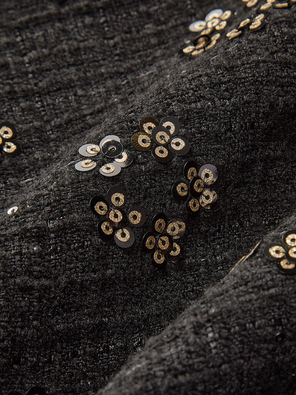 Sequins Floral Tweed Rock