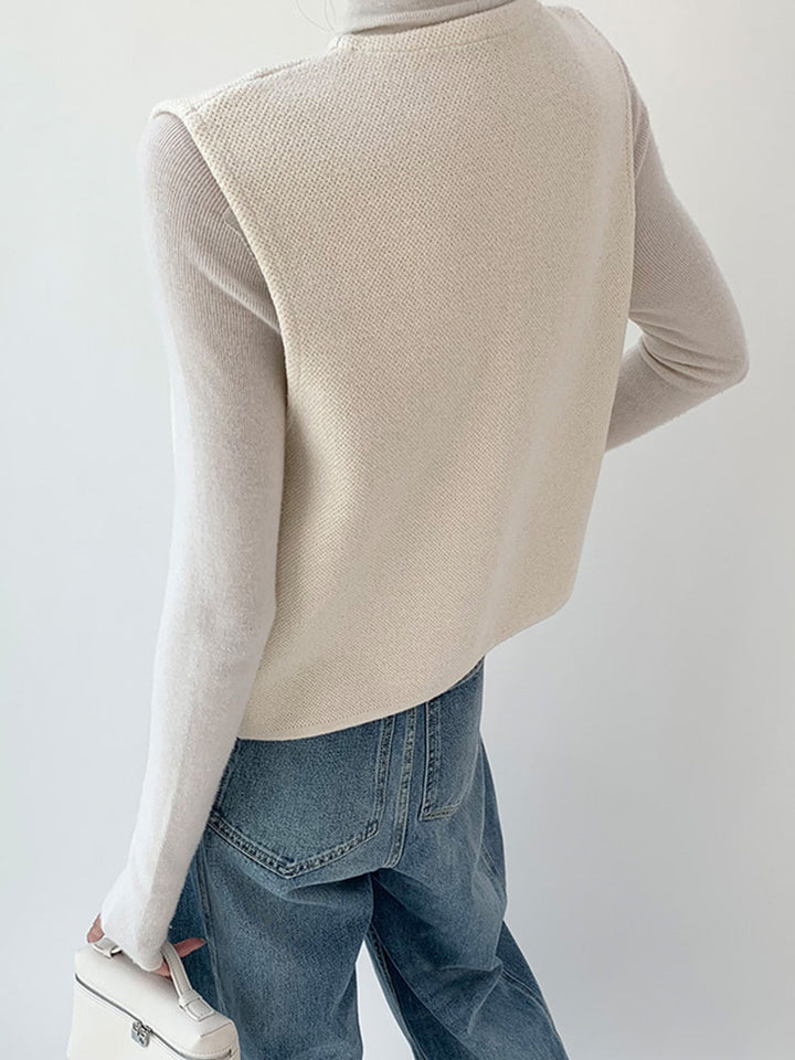 Eleganter Pullover-Weste mit Schlitz