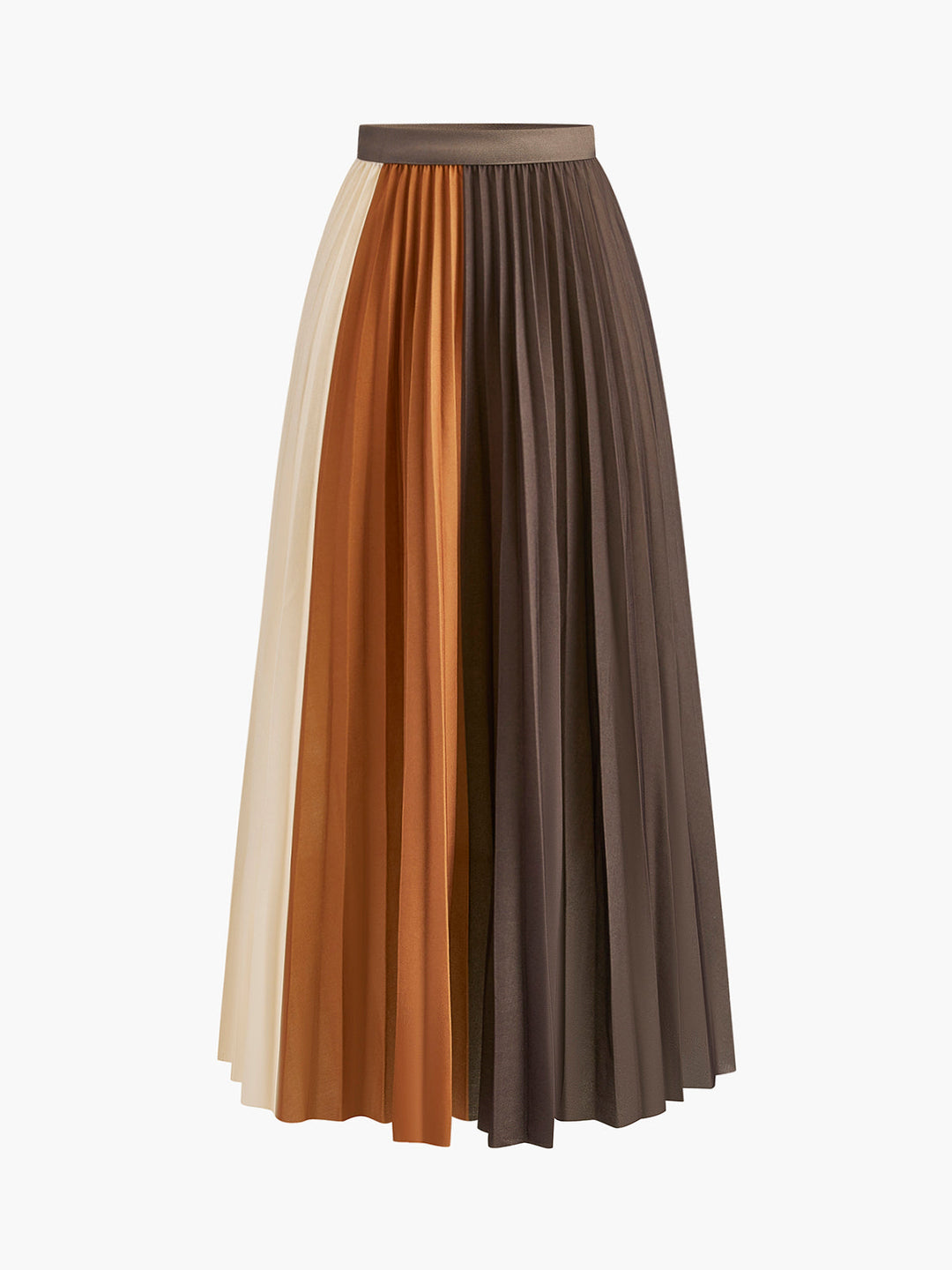 Color Block Pleated Skirt - German