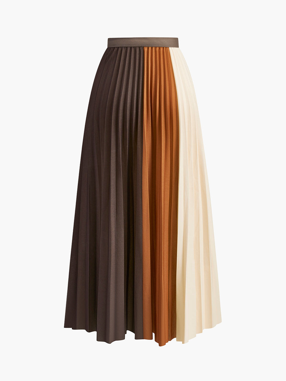 Color Block Pleated Skirt - German