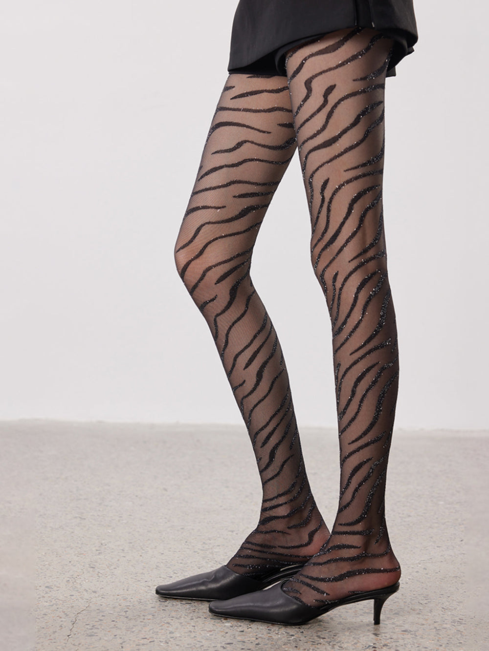 Zebra-Muster Netzstrumpfhose