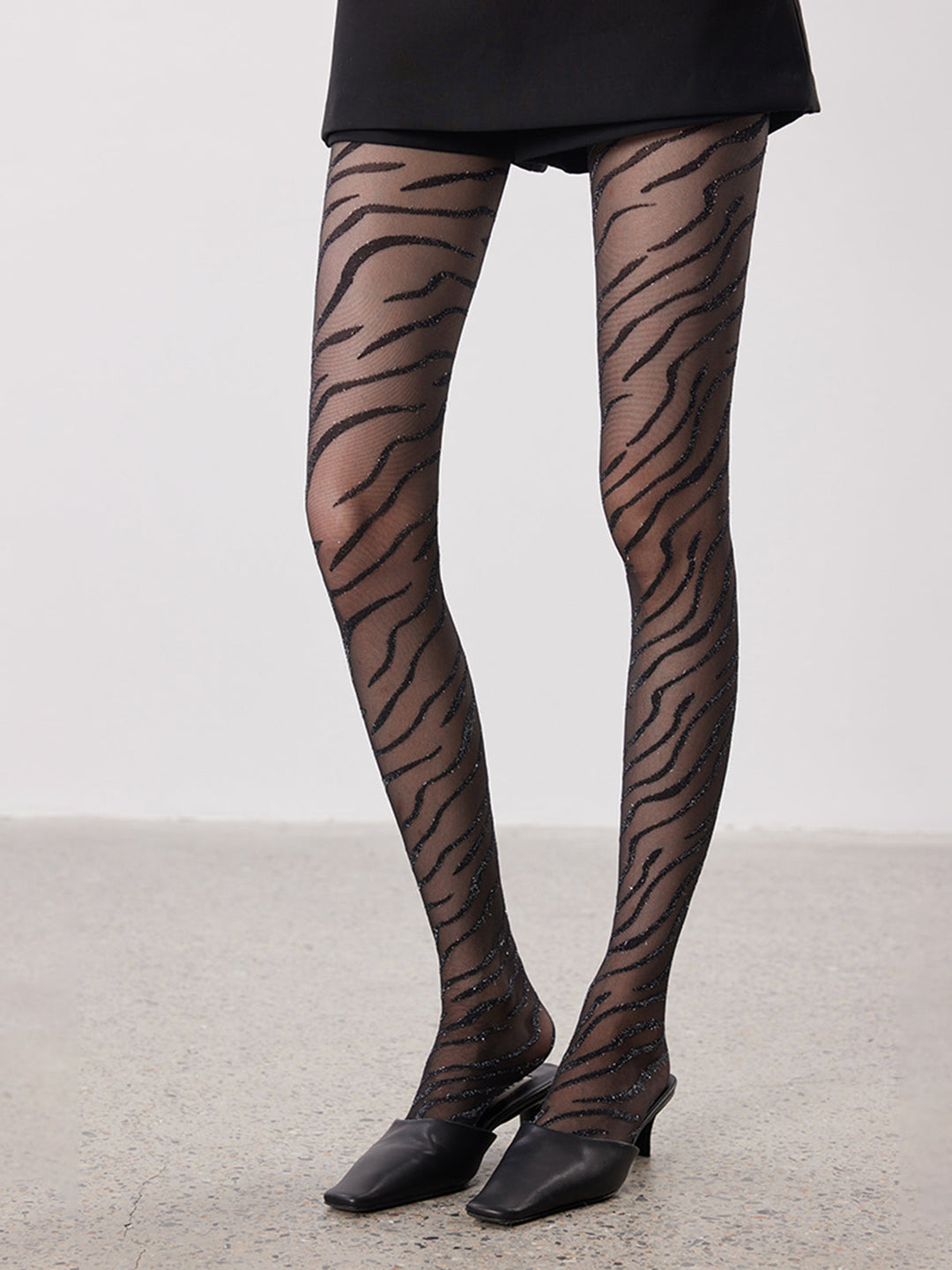 Zebra-Muster Netzstrumpfhose