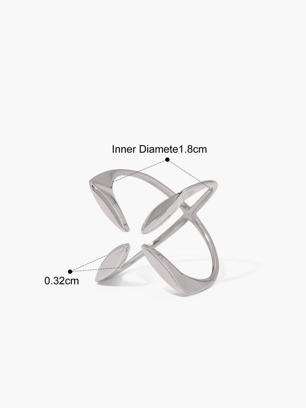 Criss Cross Kleeblatt Offener Ring