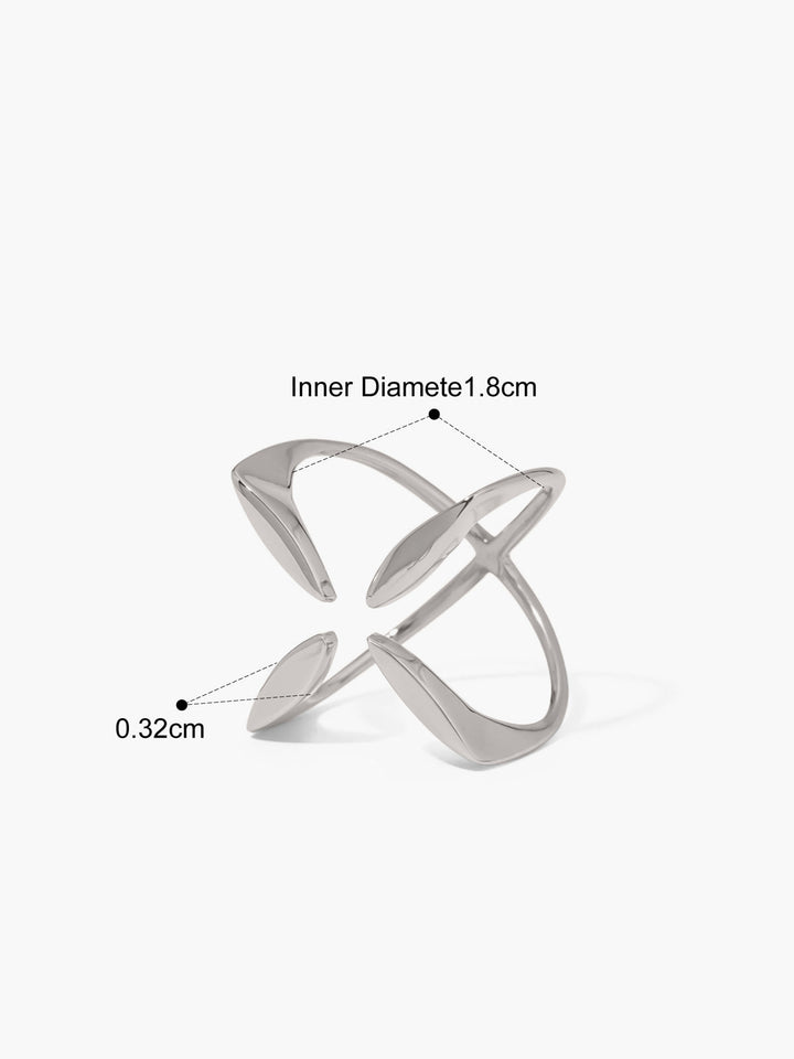 Criss Cross Kleeblatt Offener Ring