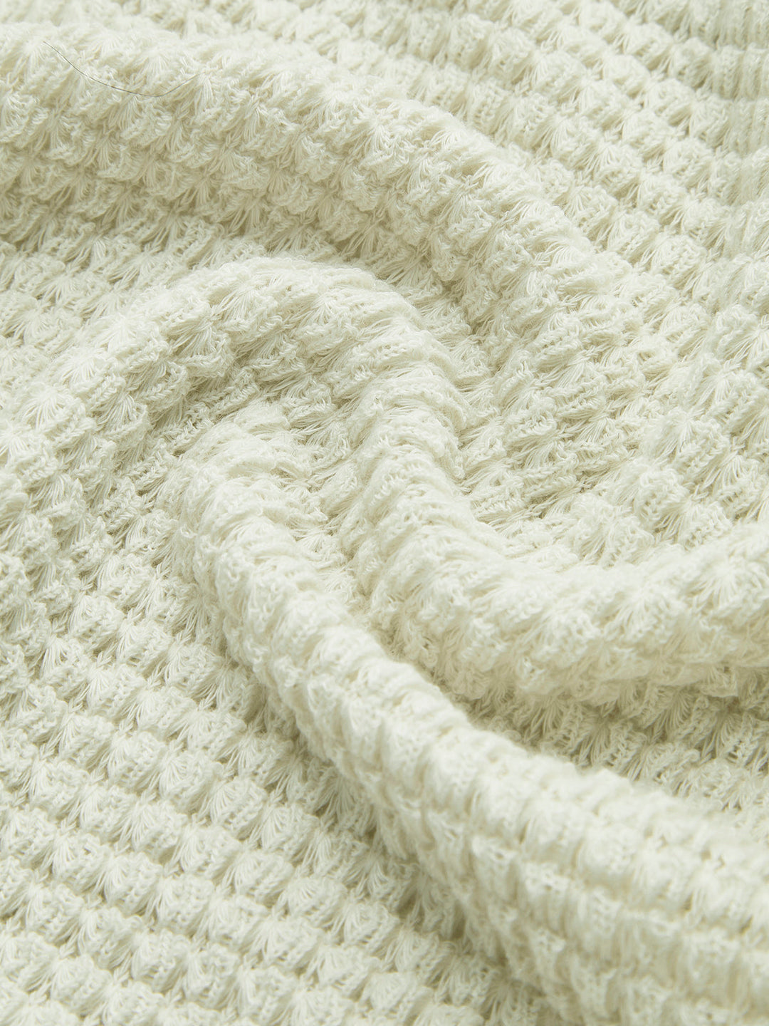 Schlichter Waffel-Pullover mit schmaler Passform