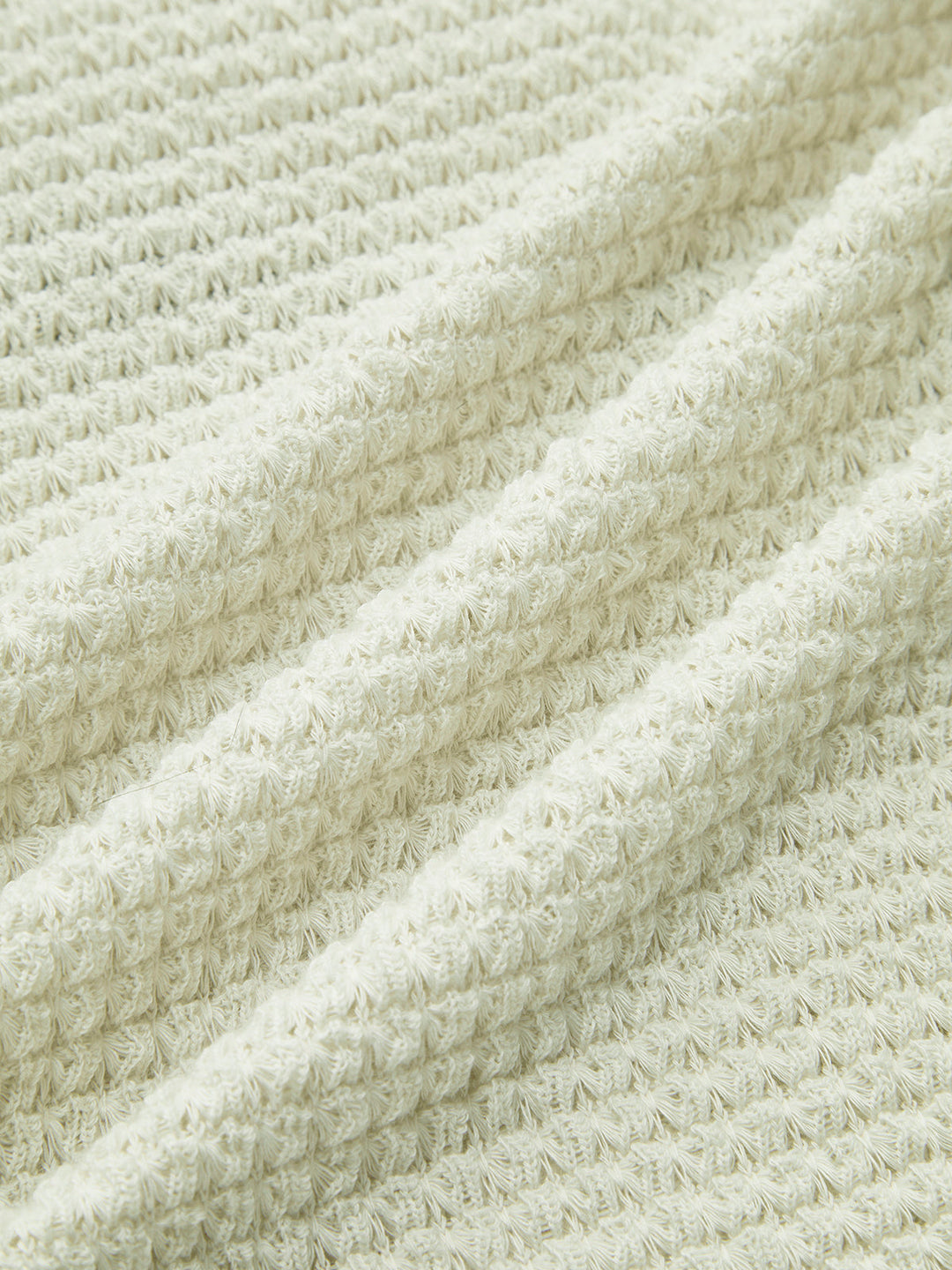 Schlichter Waffel-Pullover mit schmaler Passform