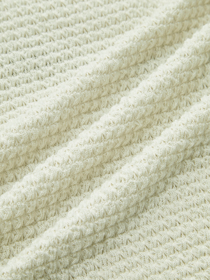 Schlichter Waffel-Pullover mit schmaler Passform