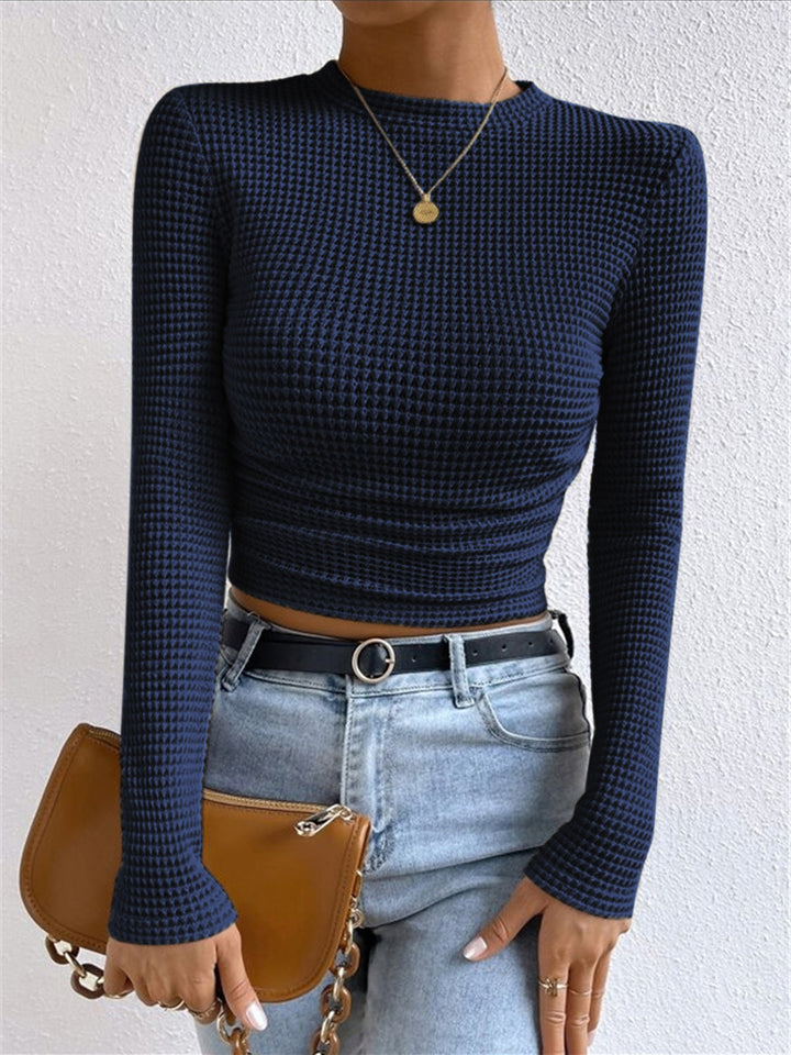 Schlichter Waffel-Pullover mit schmaler Passform