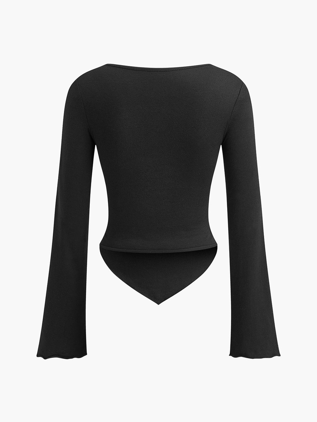 Asymmetrisches Oberteil mit Herz-Ausschnitt und Knoten aus Jersey
