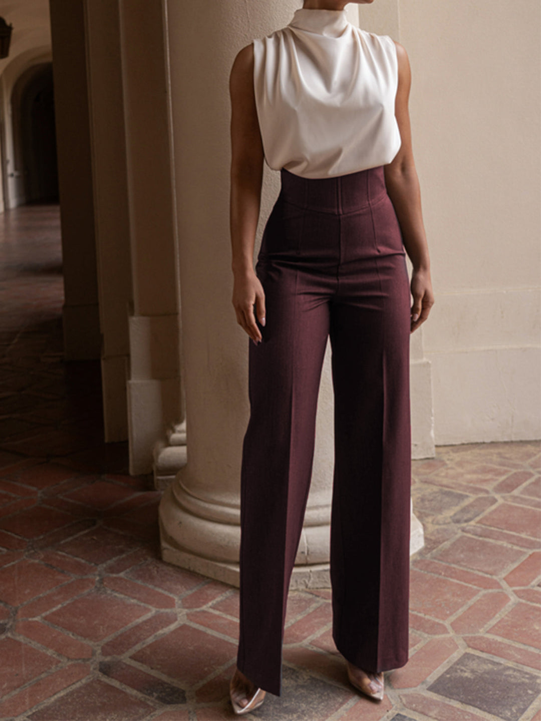 High Waist Straight Leg Hosen