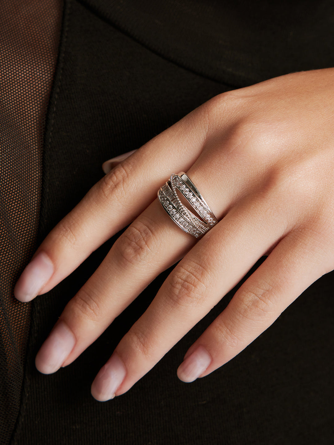 Elegante Mehrschichtige Zirkonring
