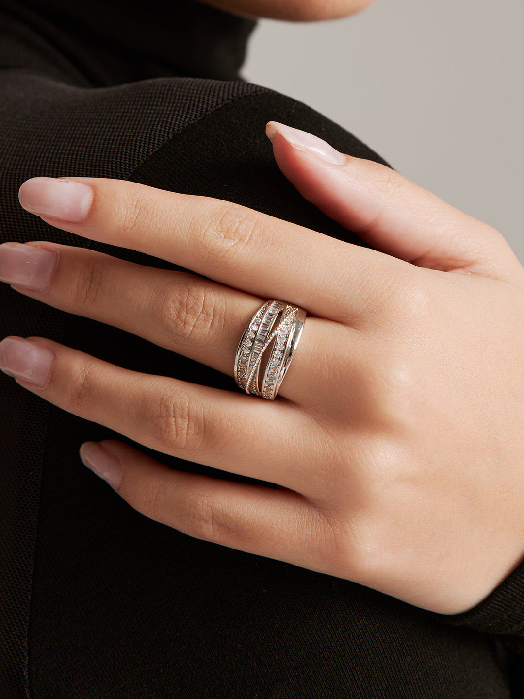 Elegante Mehrschichtige Zirkonring
