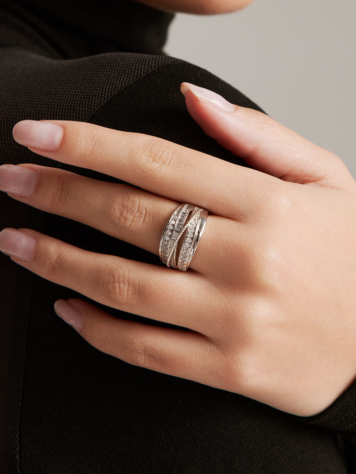 Elegante Mehrschichtige Zirkonring