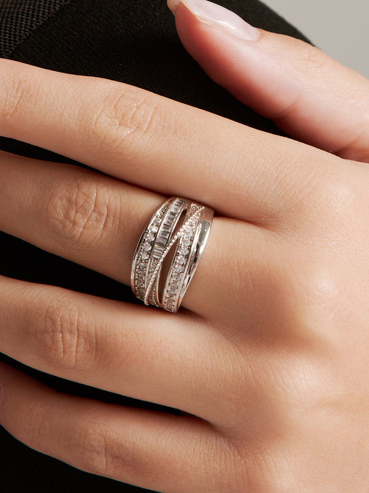 Elegante Mehrschichtige Zirkonring