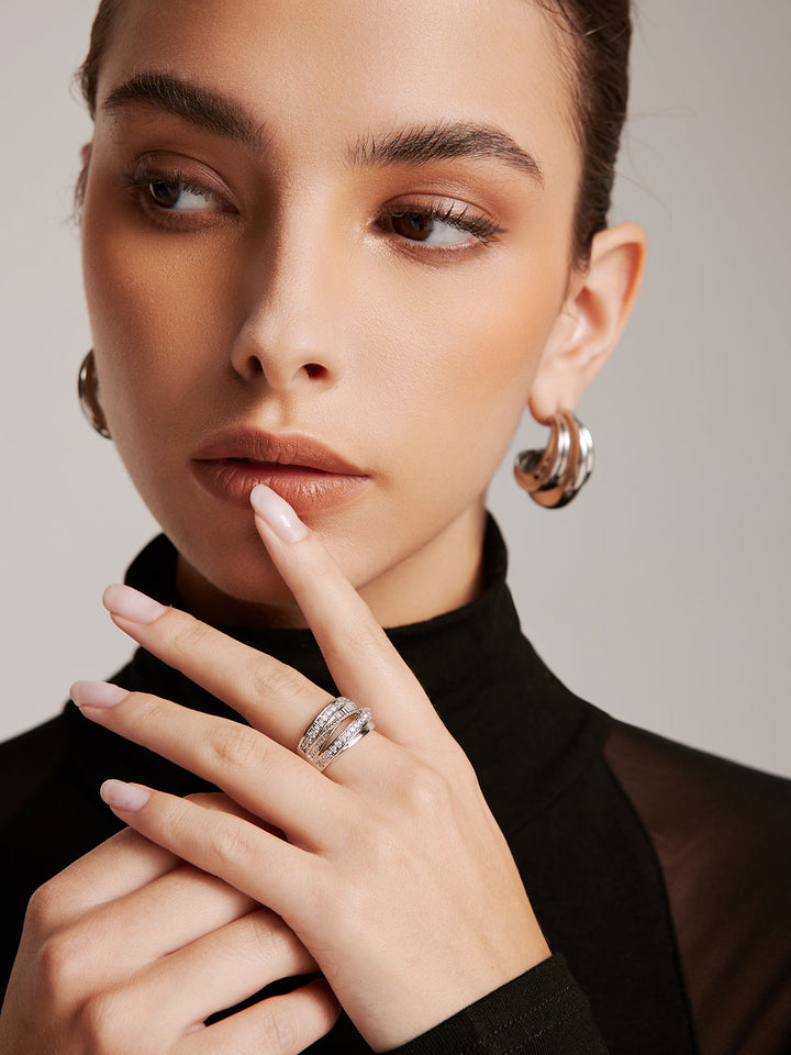 Elegante Mehrschichtige Zirkonring