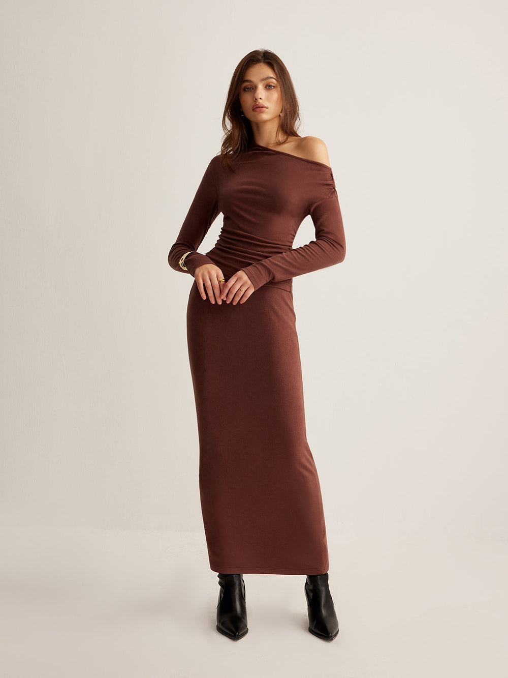 Asymmetrischer Halsausschnitt Slim Jersey Rock-Set