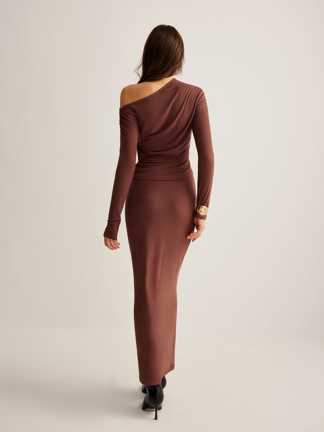 Asymmetrischer Halsausschnitt Slim Jersey Rock-Set