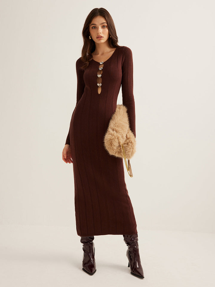 Cutout Slim Sweater Kleid